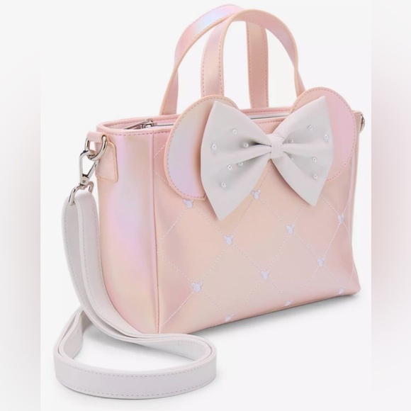 Loungefly Disney Minnie Mouse Pink Pearl Mini Satchel Bag - Picture 3 of 7